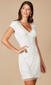 Cap Sleeves Sheath Dress